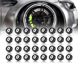 Rolling Gears M6 Black Flat Anodized Aluminum Washer Bolt Kit, 32-Piece Hardware Kit for Widebody, Fender Flares, Bumpers, Mud Flaps and Engine Bay Dress-Up