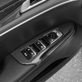 YOUTOOCAR Window Panel Switch Cover Car Side Window Door Lock Switch Cover Panel Trim Compatible with Kia K5 2021-2024 Accessories (Carbon Fiber Pattern)