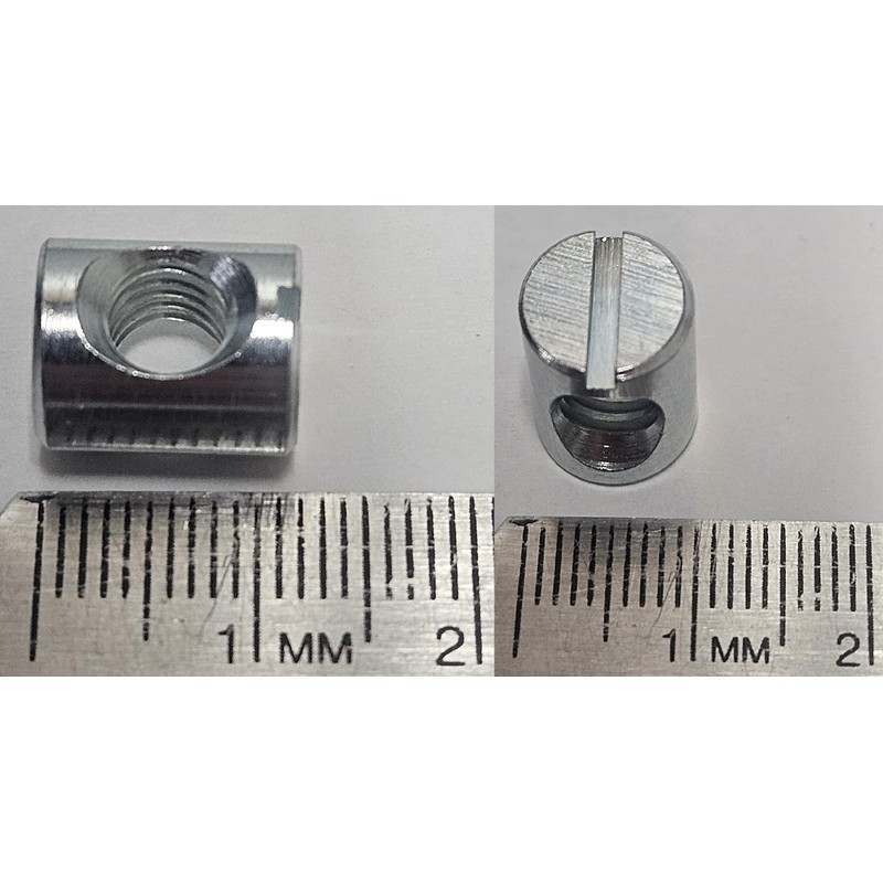 (12) Cross Dowels/Barrel Nuts - 1/4-20 12mm X 10mm Zinc-Plated