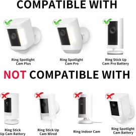 ALERTCAM Power Adapter For Ring Spotlight Cam Plus/pro battery With 25ft/7.5m Flat Weat