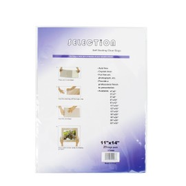 Crystal Clear Sleeves Storage Bags for Photos, Art, Paintings, Pictures, and More- Archival Acid-Free - Seal Top - Cellophane - Pack of 25 (11" x 14" - Pack of 25 Bags)