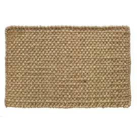 HF by LT Boho Market Ella Basketweave 100% Seagrass Doormat, 18 x 30 inches, Durable and Sustainable Handwoven Seagrass, Static Free and Stain Resistant, Reversible, Beige