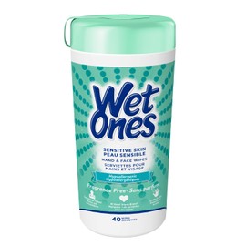 Wet Ones Wet Ones Sensitive Skin Hand Wipes, Unscented, Alcohol-Free Wet Wipes, 40 Count Canister