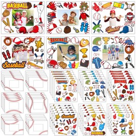 Humyoun 30 Sets Baseball Picture Frame Craft Kit Sport Themed Photo Frame Crafts DIY Baseball Paper Craft with Stickers for Kids Classroom Fun Home Activities Athletes Coaches Teams Gifts
