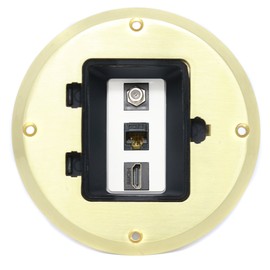 RiteAV HDMI Cat6 Ethernet Coax Cable TV Floor Box - Gold