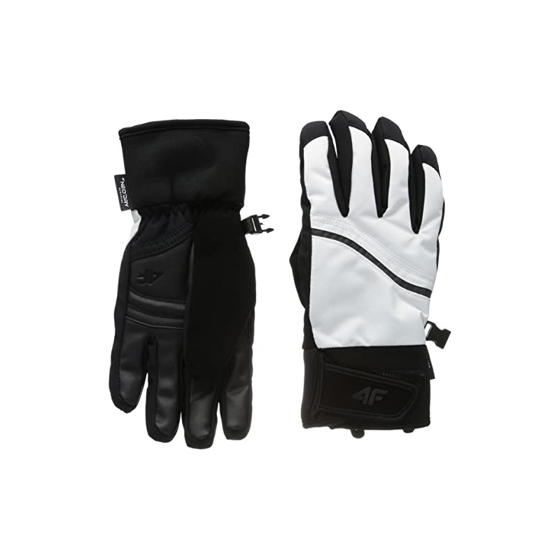 4F Women's Ski Gloves RED004 Jeans, White, M, White