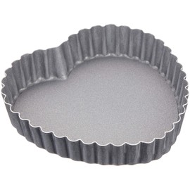 Tiger Crown 5167 Tart Shape, Gray, 3.9 x 3.9 x 0.7 inches (100 x 100 x 19 mm), Aluminum Tart Heart Shape, Aluminum Fluorine 2 Coat, Removing Bottom