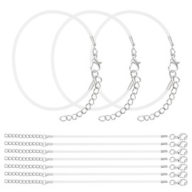 MECCANIXITY 10 PCS White Bracelet Cord,9" Adjustable Friendship Bracelet 2mm Waxed Polyester Cord with Lobster Clasp Bracelet String for Bracelet Making Jewelry DIY Craft