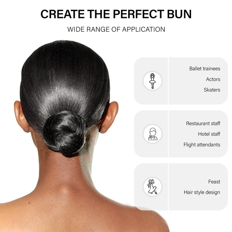 Invisible Elastic Hair Nets with Bobby Pins for Ballerina Buns