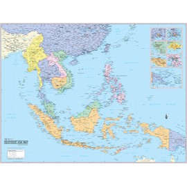 Cool Owl Maps Southeast Asia Wall Map Poster Laminated 32"x24"