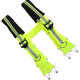 MELOTOUGH Firefighter Pants Suspenders Fire/Rescue Quick Adjust Suspenders with Reflective Stripe (30-36 inch, Black Lime Reflective)