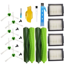 BSDY YQWRFEWYT - Replacement Parts for iRobot Roomba i7, i7 Plus, e5, e6, e7 (4 x Filters, 6 x Side Brushes, 1 x Set of Rubber Brushes) (Set 2)
