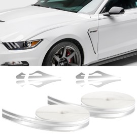 2 Rolls×32 Ft Car Pinstriping Tape, Car Vinyl Tape Stripe Decal, Auto Striping Tape Emblems Trim,Car Body Side Stripe, Universal Car Decoration Accessories for Auto Home Door Instrument (Silver)