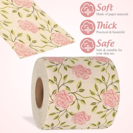 Healeved 2 Rollen Toilettenpapier mit elegantem Blumenmuster aus natürlichem Bambuspulpe, sanft für die Haut, ideal für die Innendekoration und den täglichen Gebrauch