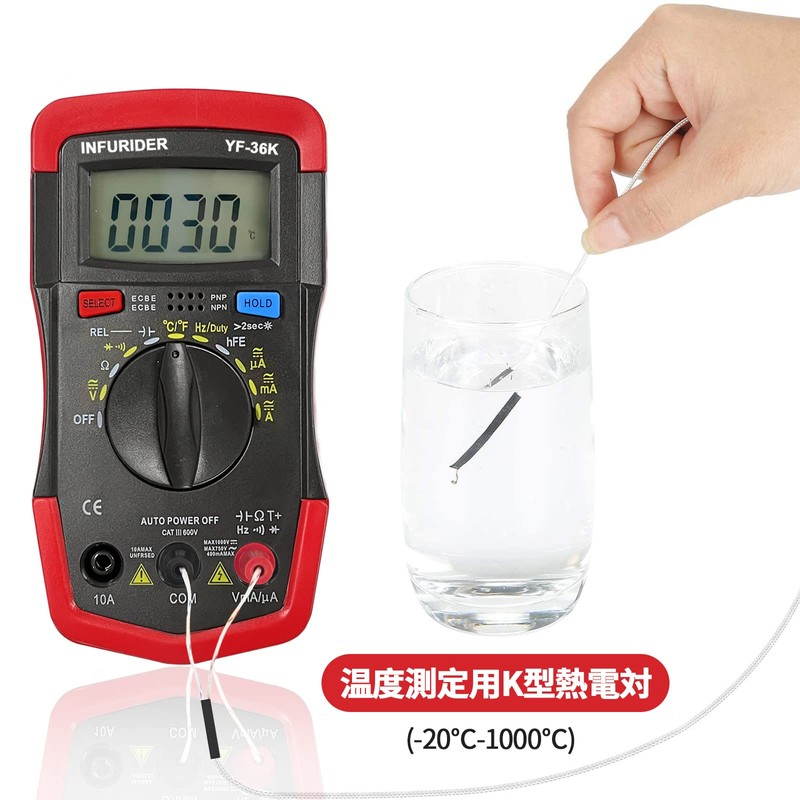 INFURIDER Multimeter Digital Tester Multi Tester, 4000 Count Auto Range,