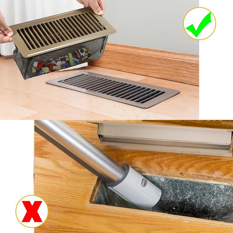 6-Pack Black Floor Vent Covers (4x10 Inch) - Debris Trapping