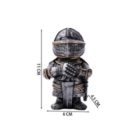 Fuwraixis Medieval Gnome Knight Statue Gnome Guardian Garden Decoration Crusader Knight Model Resin for Patio Lawn and Garden Decoration