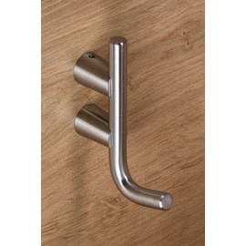 Gedotec Jupitar Coat Hook Stainless Steel Coat Hook Silver Matt Hat Hook 72 x 19 mm Single Hook for Wall Mounting 1 Piece Coat Hook Single with Mounting Material