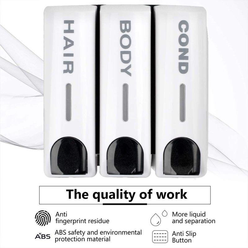 ILIKEPOW Soap Dispenser for Shower Gel Shampoo Conditioner Wall Mount