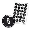 Advent Calendar Numbers 4 cm Number Stickers 1-24 Black White