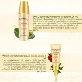 Kit Rutina Completa Baba de Caracol y Colageno Alta Concentración, Rejuvenecedor Loción de Día, Ácido Líquido, Esencia Facial, Crema Antiarrugas para