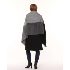 Billy Börg Women's Winter Scarf Checked Blanket Scarf Women's Tartan Scarf Plaid Scarf Stripes Plaid Scarf Fringe Poncho (Red/Green)