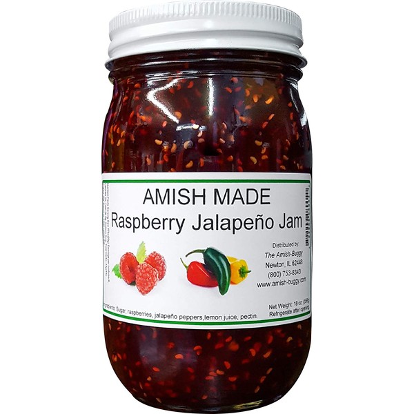 Amish Raspberry Jalapeno Jam - Two 18 Oz Jars