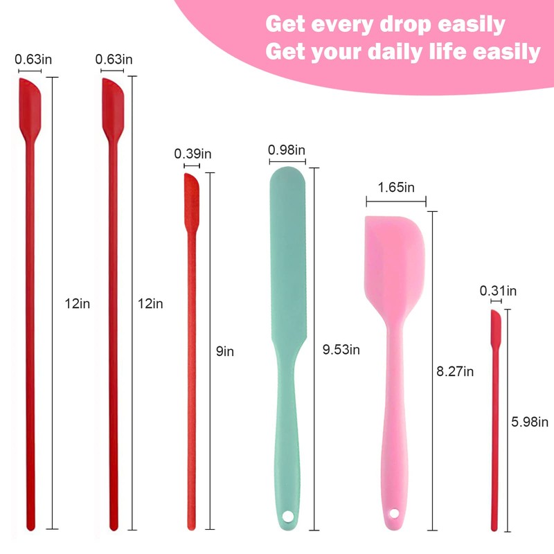 Kitchen GIMS Mini Silicone Spatula Set 6 PCS Food Grade