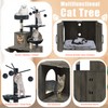 Cat Tree with Litter Box, Wood Litter Box Enclosure with