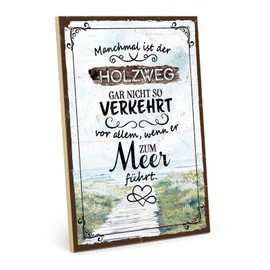 TypeStoff Wooden Sign with Saying - Wooden Path - Vintage Look with Quote as Gift and Decoration on Beach and Sea Theme - HS-01229 28.2 x 19.5 x 1 cm
