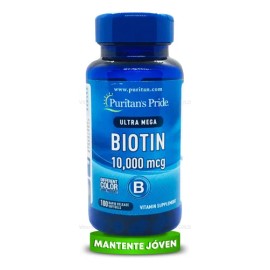 Biotina 10,000mcg 100 Capsulas Cabello Uñas Piel