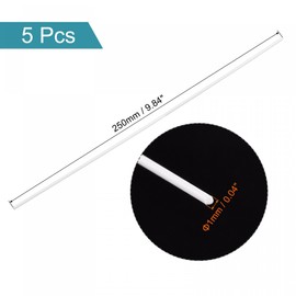 sourcing map ABS Plastic Rod Round Solid White Bar 1mmx250mm for DIY Model Material, Architectural Model Making, DIY Sand Table, Pack of 5