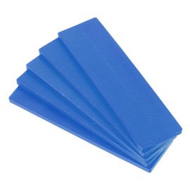 QUARKZMAN Pack of 50 Plastic Spacers 100 x 28 x 5 mm Tile Wedges Spacer Plates Levelling Plates Spacer Blocks for Windows Blue