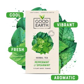 Good Earth Tea Co. Peppermint & Spearmint Tea Bags – Naturally Caffeine-Free Detox Tea with Bold Minty Flavour - 15 Biodegradable Herbal Tea Bags