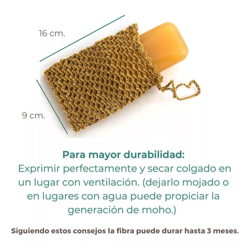 Corazón Verde 3 Estropajos Naturales Fibra (ixtle) Maguey