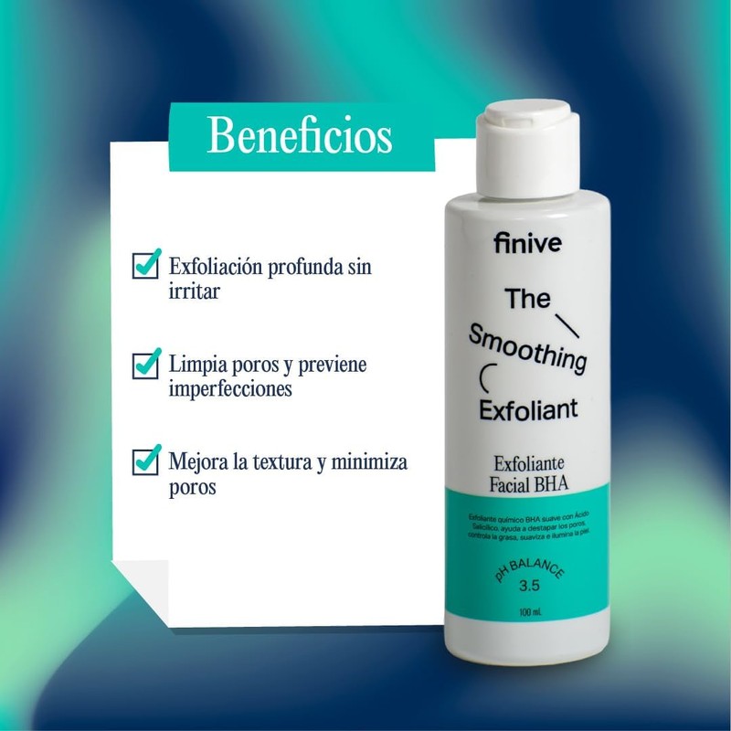 Exfoliante Facial BHA, The Smoothing Exfoliant, Para Piel Mixta a