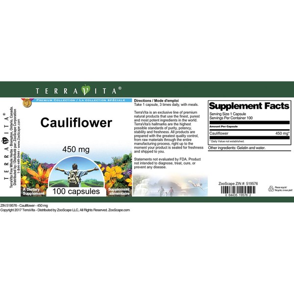 Cauliflower - 450 mg (100 Capsules, ZIN: 519576) - 2 Pack