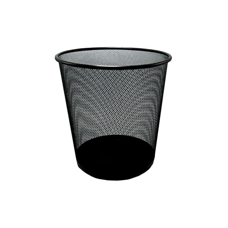 Cesto Bote De Basura Malla Mesh Redondo 20l Negro Reforzado