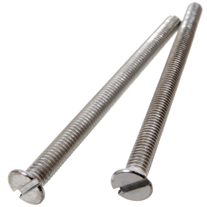10 x M3.5 Chrome 50mm Long Screws - Flat Slotted