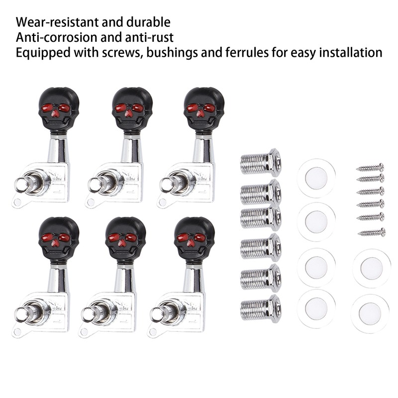Skull Shape Tuning Peg Zinc Alloy Machine Heads Tuner Set