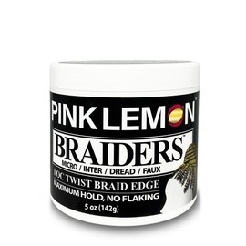 PINK LEMON Braiding Gel (5 oz) - Maximum Hold, No Flaking, Long Lasting Hold, High Shine. For Micro, Inter, Dread, Faux, Loc, Twist, Braid, Edge.