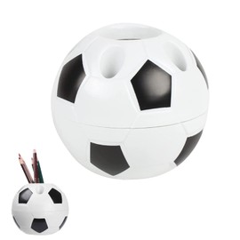 Pack of 2 Creative Pen Holder Football Pencil Container Organiser Pen Holder Pen Holder Desk Organiser Kids Pencil Desktop Storage Box for Desk Home School Office Black