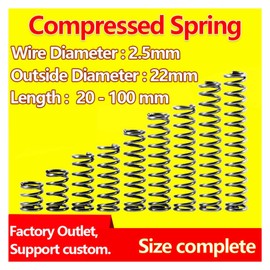 Toy Machinery Replacement Spring Compression Spring Steel Wire Diameter 2.5mm, Outer Diameter 22mm Return Spring Release Spring Pressure Plate Spring (Length : 30mm (5Pcs))