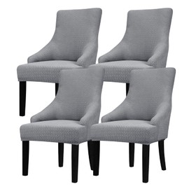 Strench Wingback Side Chair Slipcover - Accent Chair Cover Slipcover Wingback Chair Cover Slipcover Wingback Chair Slipcovers Wing Chair Cover Slipcover Wing Chair Slipcover Set of 4（Light Grey）