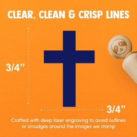 Cross Christian Church Religion Rubber Stamp for Stamping Crafting Planners - 3/4 Inch Small