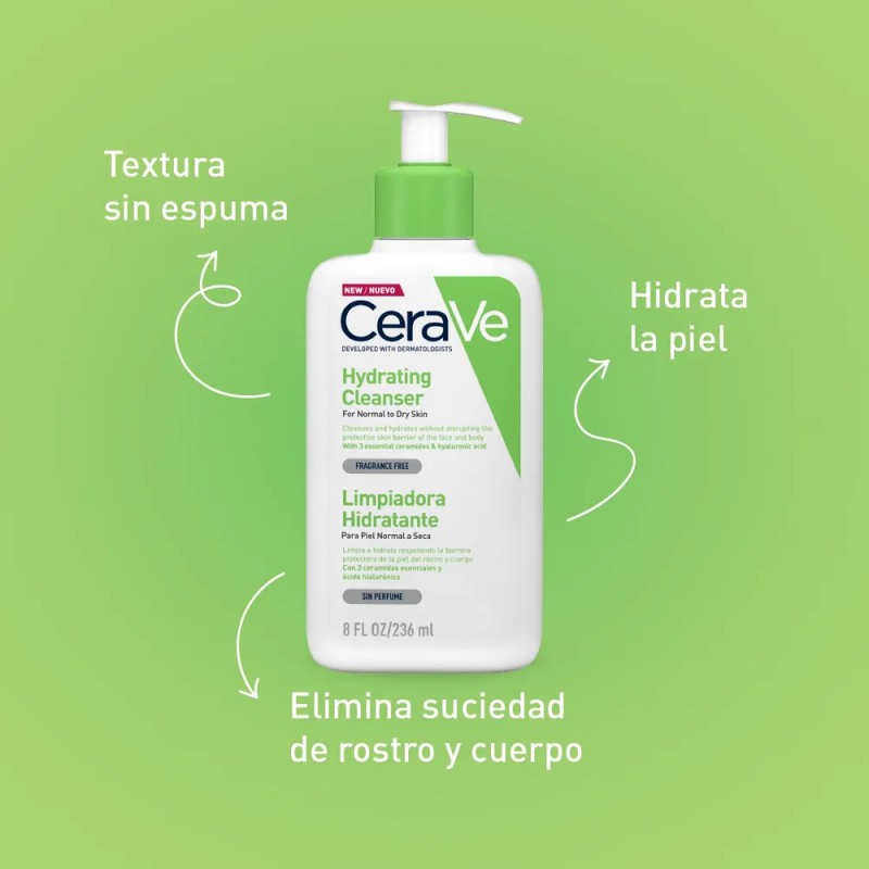 Limpiadora Hidratante Cerave Piel Normal A Seca 236 Ml Normal
