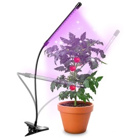 Duronic GLC12 Plant Lamp, Full Spectrum Grow Lamp with 18 x Red & Blue LED Lamps, 3 Colour Modes, Plant Light with Gooseneck in 6 Light Levels, 20 W Plant Light for Plants and Herbs