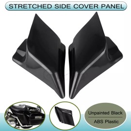 Unbranded Unpainted Black Stretched Extended Side Covers For Harley Street Glide Road King