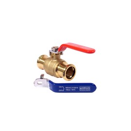 hep® 15mm Lever Valve Full BORE Action Ball Valve Pressfit Isolation Valve with RED & Blue Handle WRAS Approved M Profile