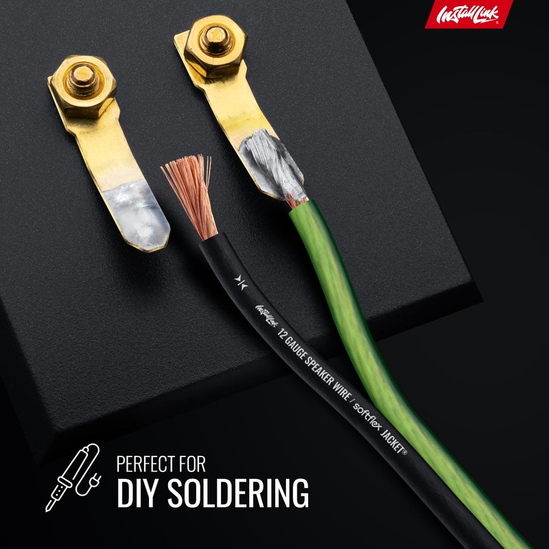 Install Link 12 AWG Gauge Speaker Wire Cable (100 Feet)